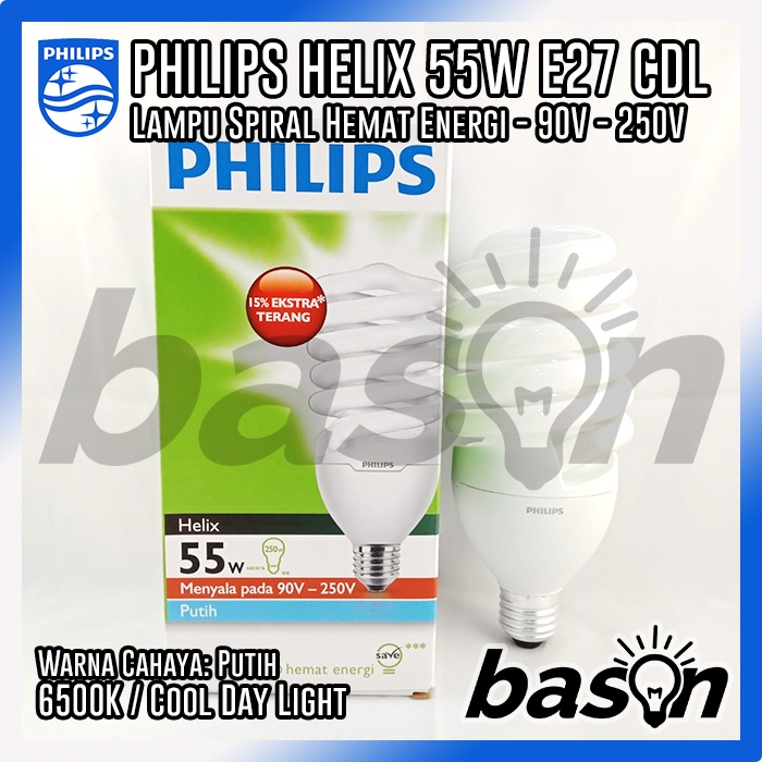 PHILIPS HELIX 55W E27 - Lampu Spiral Hemat Energi