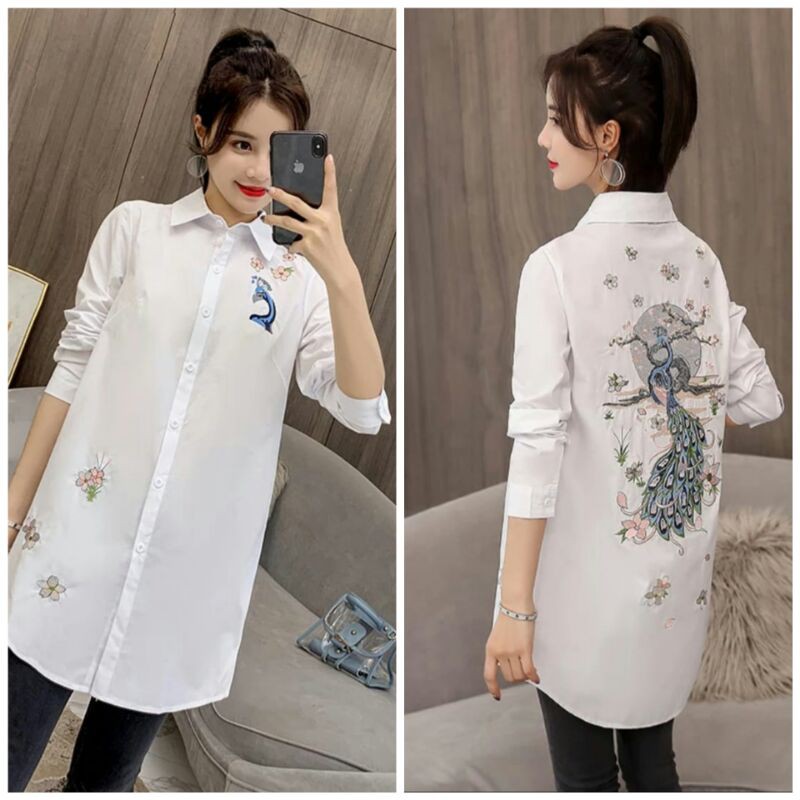 Tunik putih phoenix/ Fashion wanita muslim baju atasan tunik cewek muslim baju tunik muslim terbaru