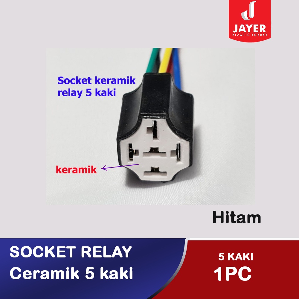 Socket Relay Keramik Hitam / Socket  Relay Keramik 5 Kaki Hitam