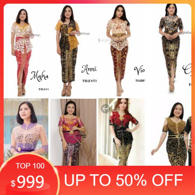 Promo % setelan kebaya wisuda tile stik bali kebaya modern lengan pendek