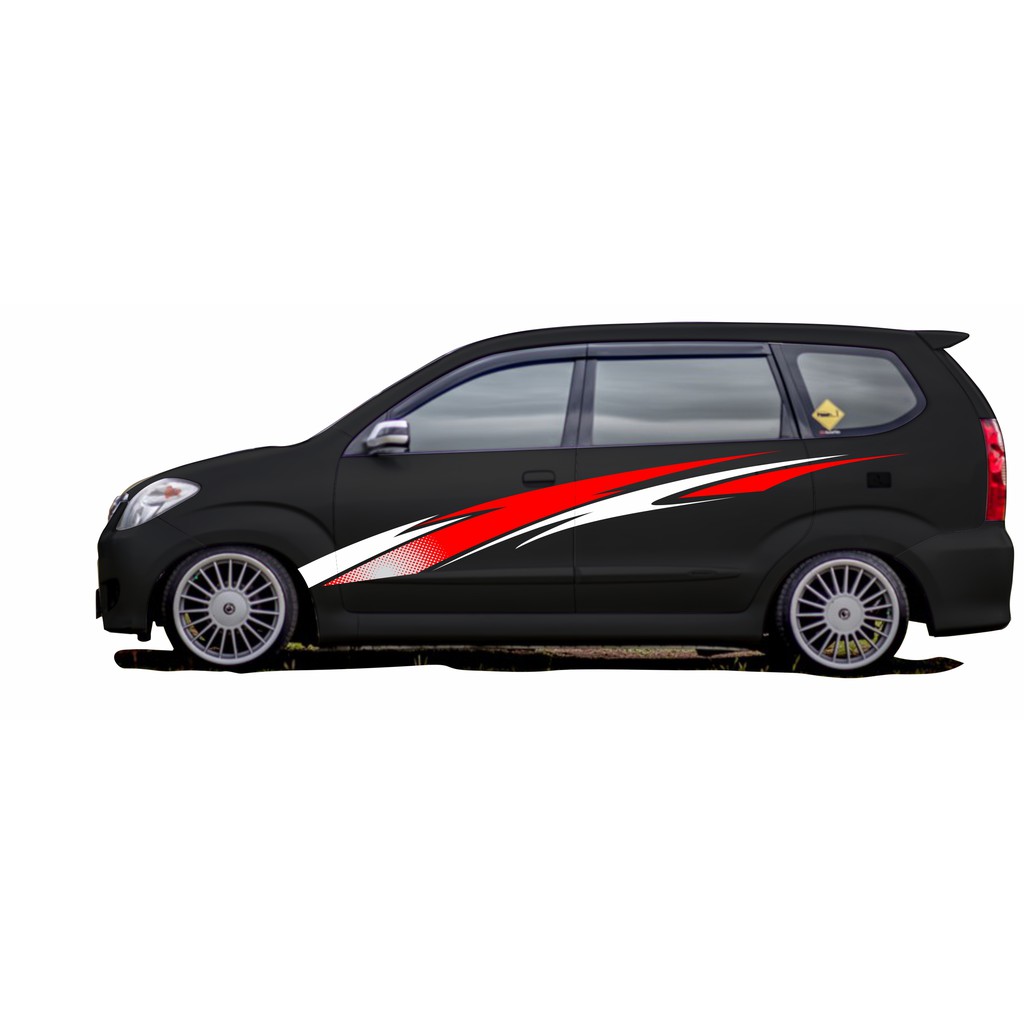 Jual STIKER MOBIL AVANZA DESAIN MINIMALIS WARNA MERAH KOMBINASI PUTIH Indonesia Shopee Indonesia