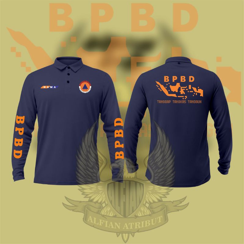 kaos polo bpbd,kaos berkerah bpbd lengan panjang
