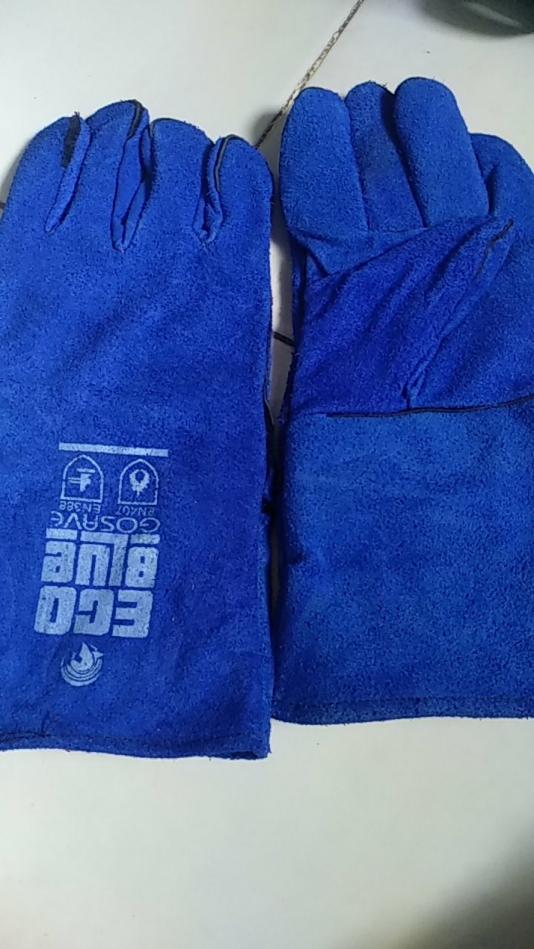 Sarung Tangan Las Kulit Biru 14 Full / Sarung Tangan Safety