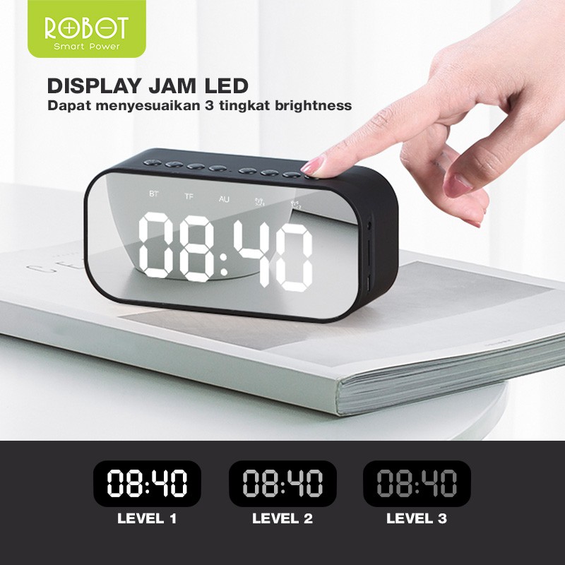 Speaker Bluetooth Robot RB550 Portable Wireless Bass Mini Stereo Original - LED Display Alarm ori