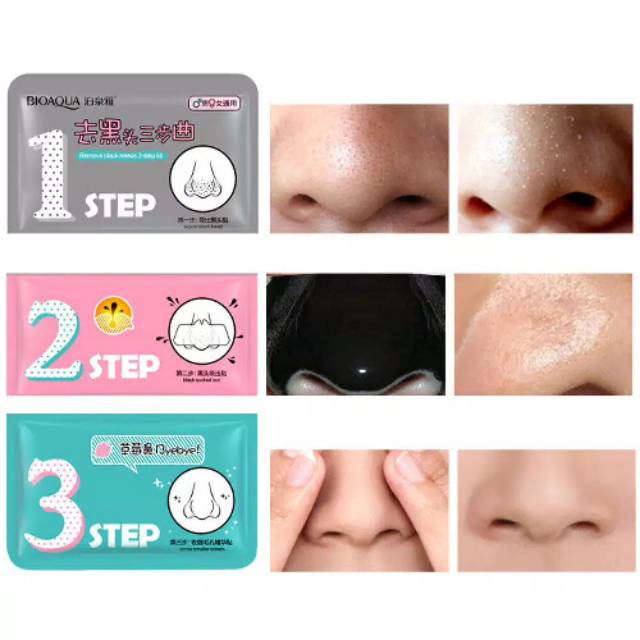 Masker komedo bioaqua 3 step kit
