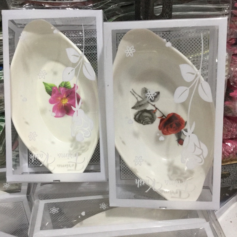 100 PCS Souvenir Pernikahan Mangkok Melamin Oval Kemas Mika GRATIS KARTU UCAPAN Souvenir Pernikahan 