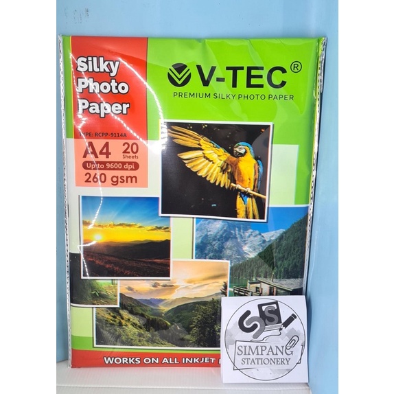 

Kertas Foto/Photo Paper V-Tec Silky 260g
