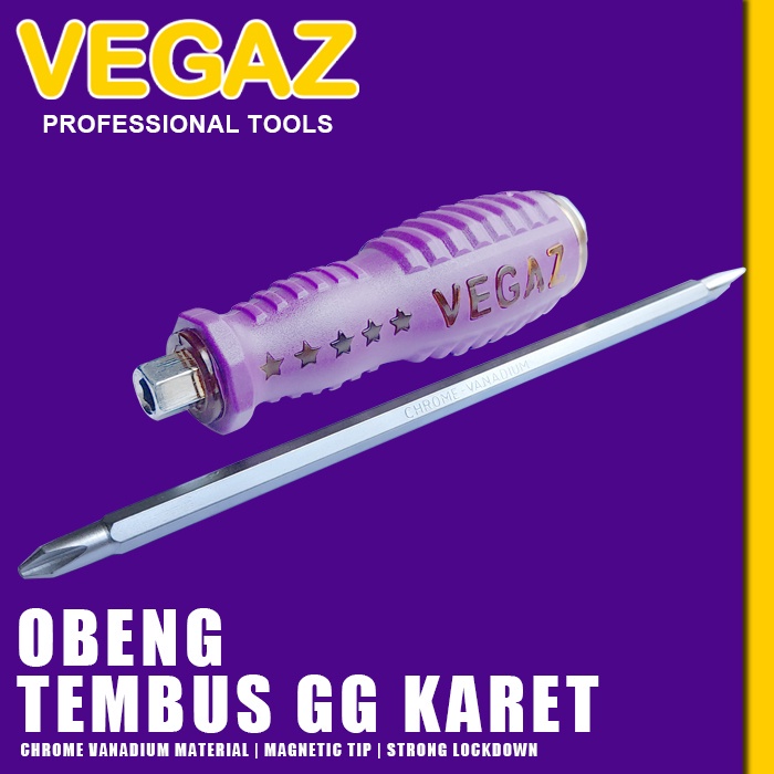 VEGAZ - Obeng tembus Bolak-balik Gagang Karet