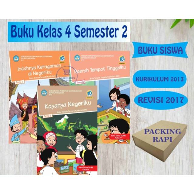 Harga paket 3 buku siswa dikbud k13 kelas 4 tema 7,8,9 revisi 2017/2018