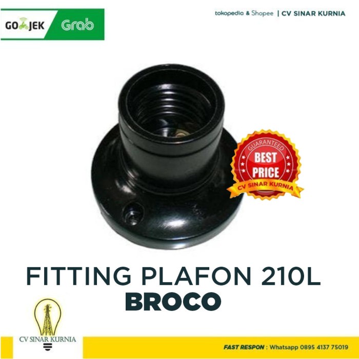 Fitting/Ceiling Plafon Broco Hitam - 210L ORIGINAL Original Grosir