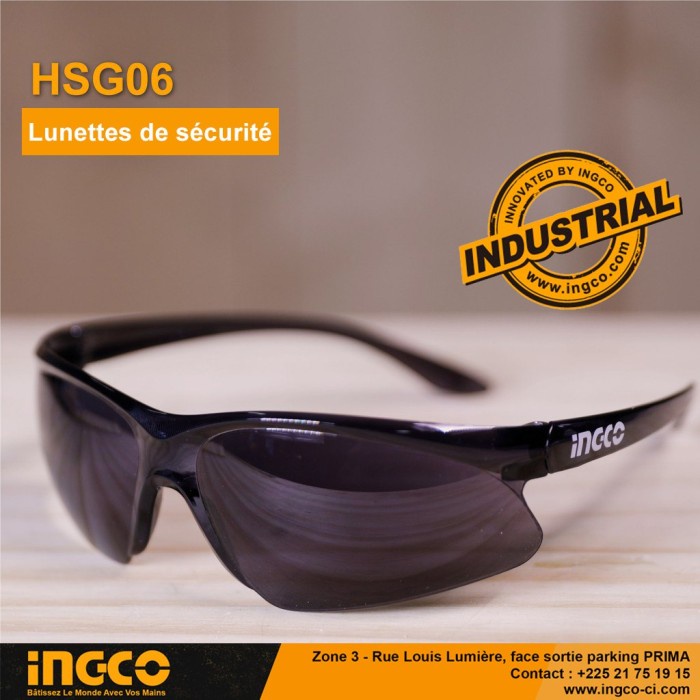 Kacamata Google Kerja Dark Safety Glass INGCO HSG06 Goggles Kaca Mata