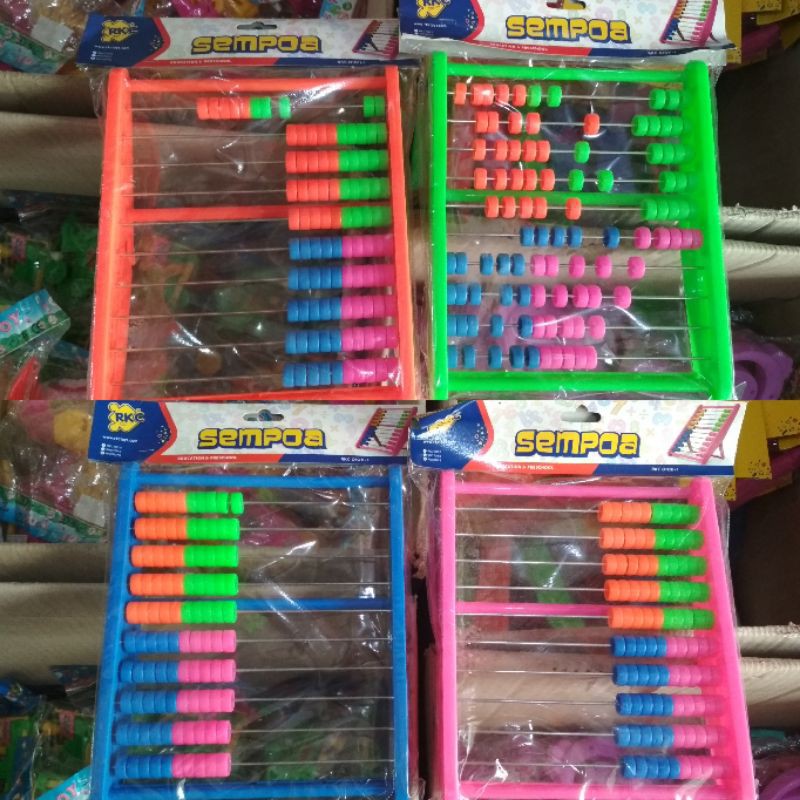 Mainan Edukasi Anak Sempoa Plastik Warna Warni Belajar Berhitung TK PAUD SD Montessori