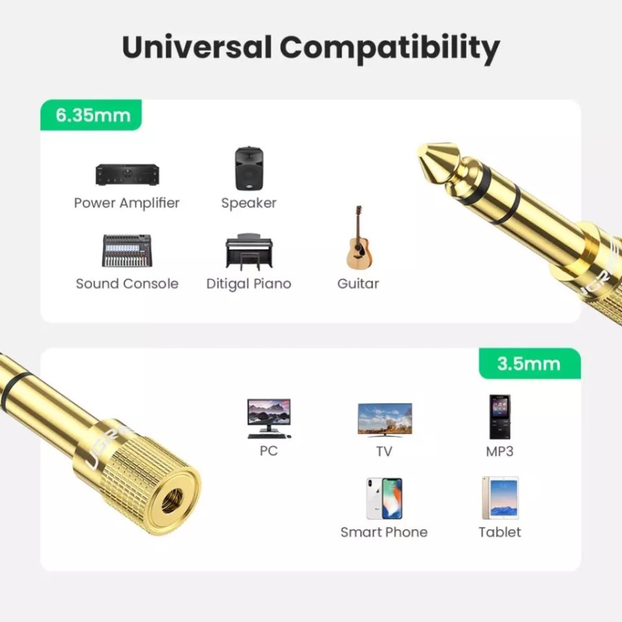 UGREEN Audio Adaptor 6.5mm to Female Jack 3.5mm Power Amplifier