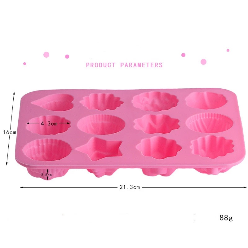 12 Kinds of Flowers and Plants Silicone Cake Baking Mold