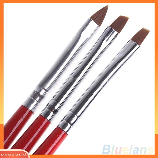 (ONWO) 3pcs / Set Brush Pen Untuk Menggambar / Melukis Kutek UV Gel Akrilik DIY