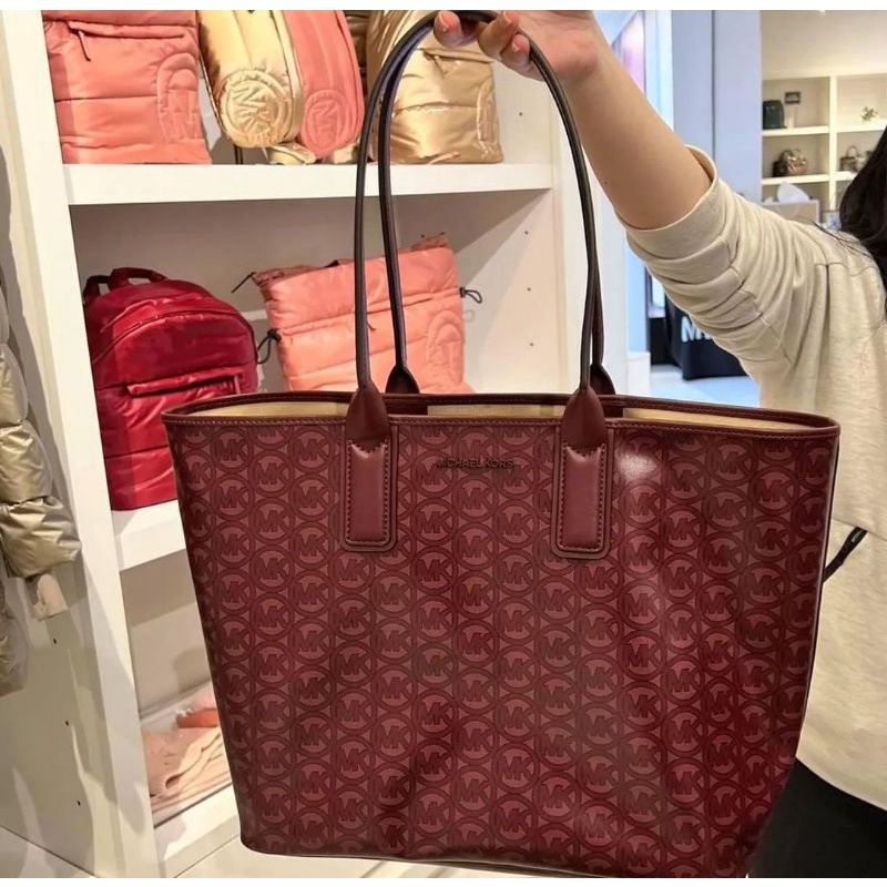 MICHAEL KORS JODIE LARGE MAROON TOTE