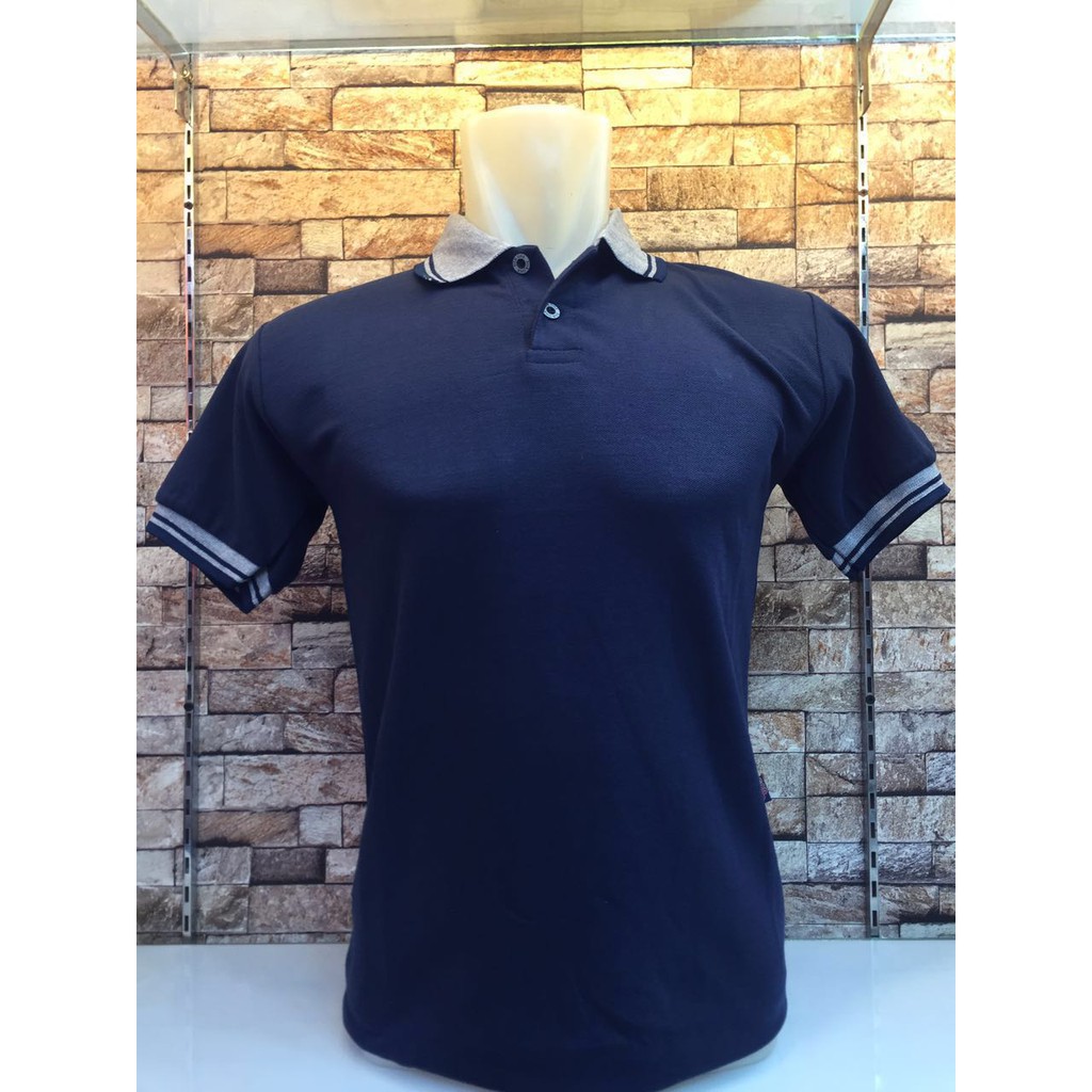 Jual Polo Shirt Kerah Kombinasi Warna Navy Murah I Kaos Kerah Lengan