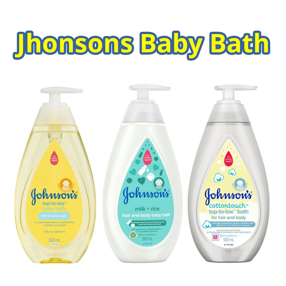 Bisa COD Johnsons Hair &amp; Body Baby Bath Milk Rice 500 ml - Sabun Bayi - Lotion Bayi - Johnsons Hair &amp; Body Ba