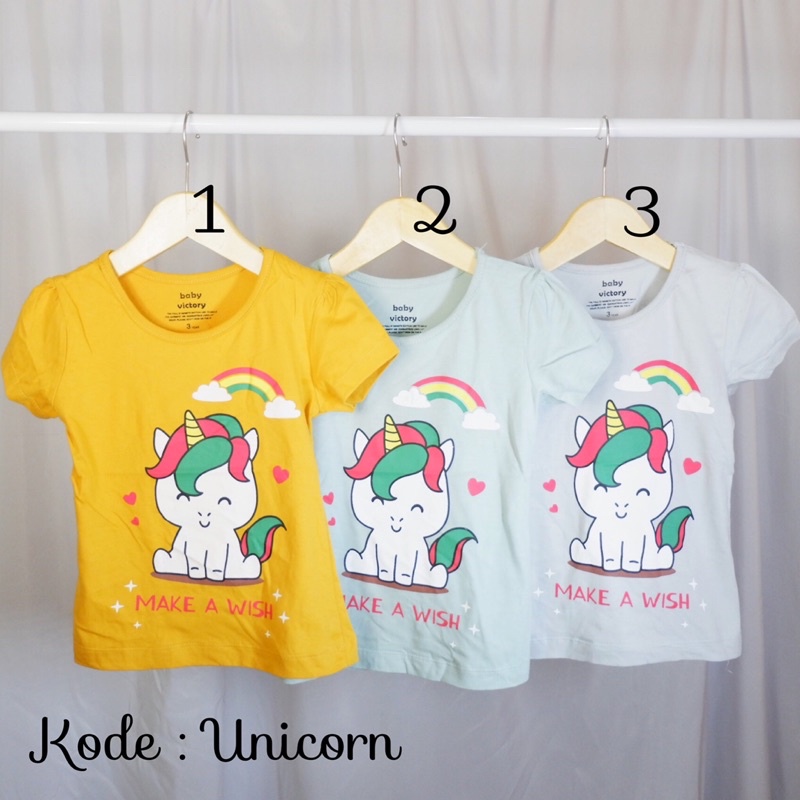 Kaos anak cewek usia 3 tahun Baby Victory | kids Tshirt anak perempuan | girl