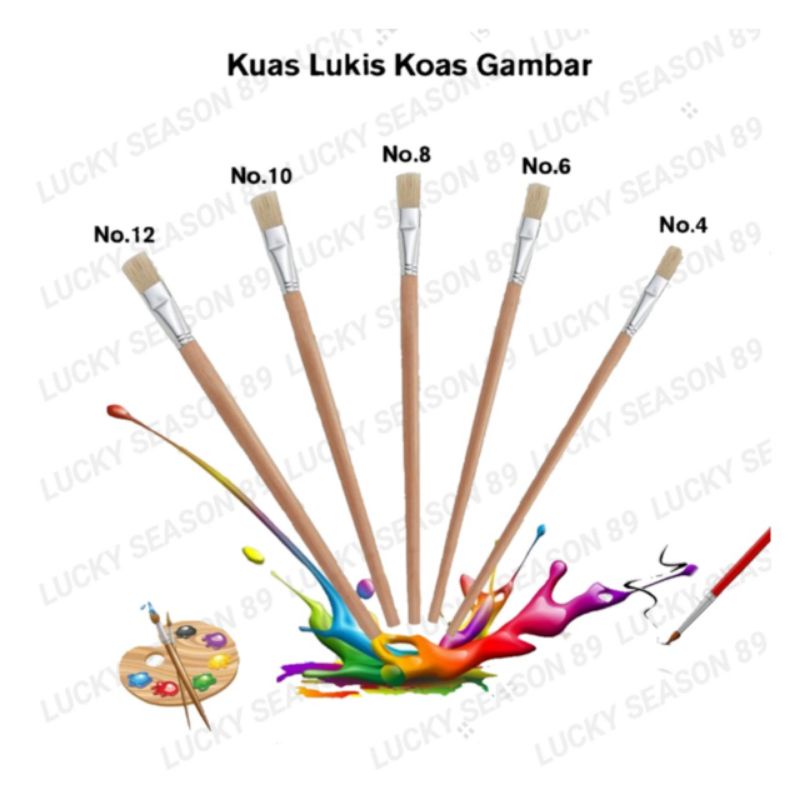 

KUAS LUKIS CAT BULU PUTIH PILIH VARIAN UKURAN NO 4 SAMPAI 12 / KUAS LUKIS MURAH