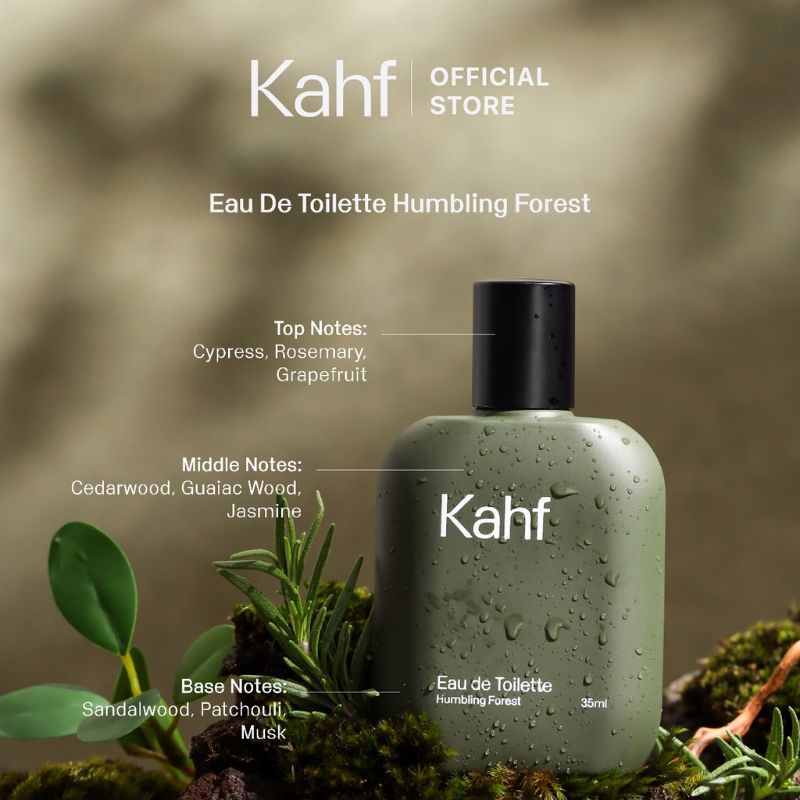 Kahf Men Eau de Toilette Parfume 35ml | Parfum Pria | Humbling Forest | Invigorating Waterfall | Revered Oud | True Brotherhood