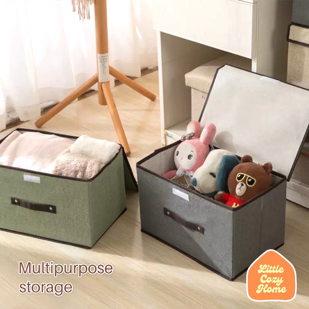 Storage Bag With Lid / Warna Lengkap 2 Ukuran / Multifunction Box Kotak Penyimpanan Serbaguna / Tempat Simpan