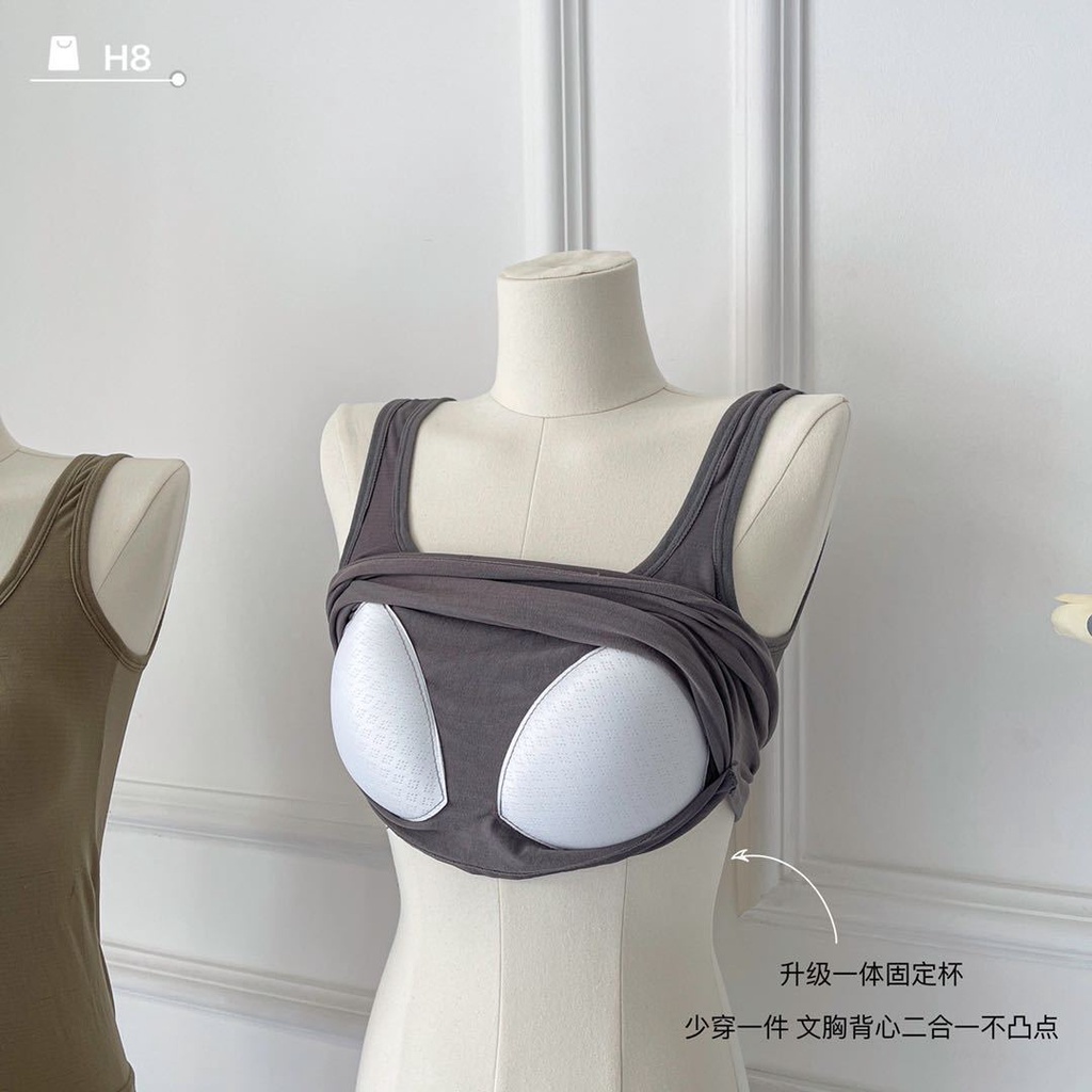 GO! BR598 Tank Top Bra Korean Style Pakaian Dalaman Wanita TankTop Panjang dengan Busa