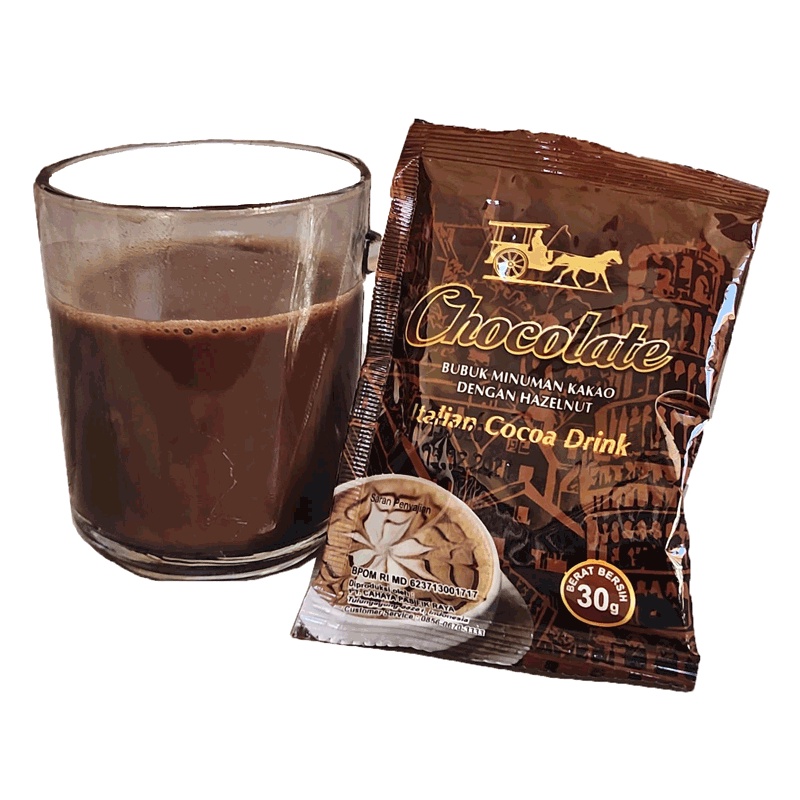 

Choco Hazelnut Powder drink bubuk minuman Coklat rasa Hazelnut Italian Cocoa (10 Sachet)