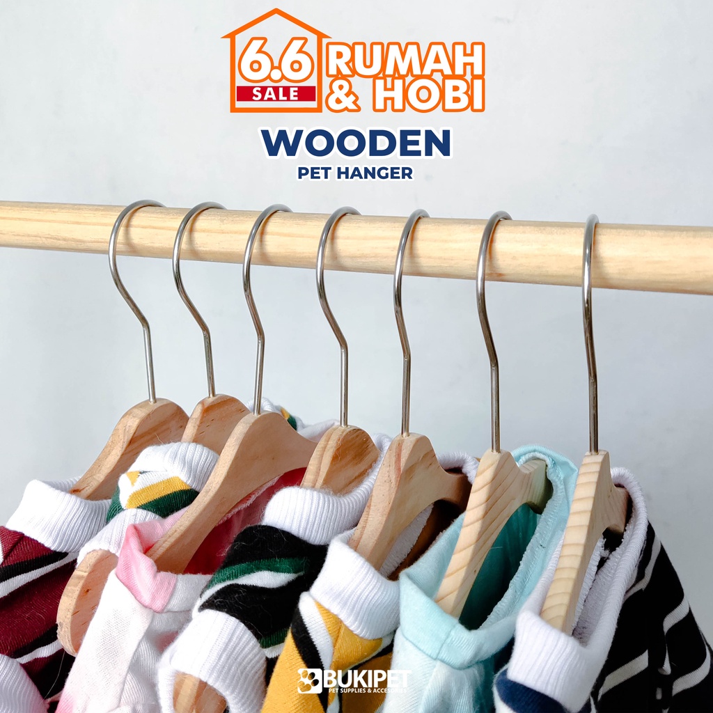 Hanger Gantungan Baju Hewan Kayu Aesthetic Mura - BUKI WOODEN PET HANGER