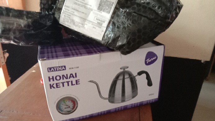 Alat Kopi Latina Rew-1109 Honai Kettle Plus Thermometer 900ml - Teko Leher Angsa Coffee