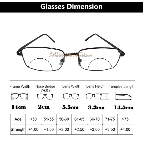 Kacamata Baca 2 Fungsi Double Fokus Jauh Dan Dekat Uk. +1.00 s/d +3.00 Frame Besi Lensa Jernih Bisa Untuk Pria Dan Wanita FREECASE