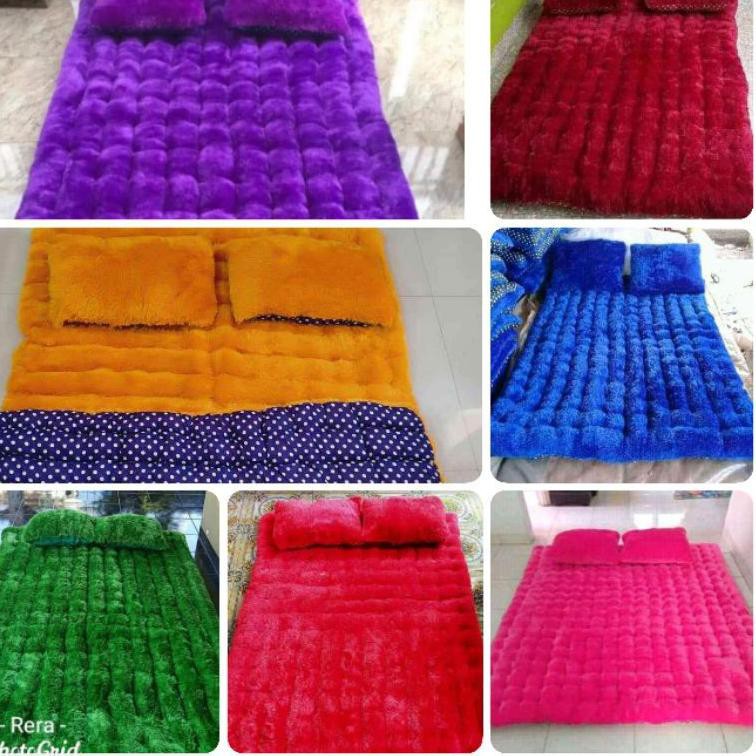 ...Kasur Gender Bulu Rasfur + 2 BANTAL Kasur Lantai Tebal 