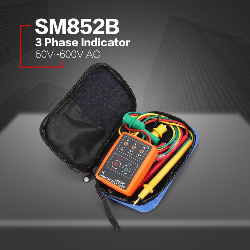 SM852B Digital Phase Sequence Meter Three-phase AC Phase Sequence Meter