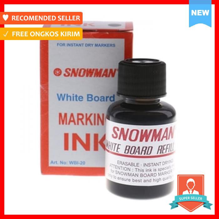 

Spidol Papan Tulis - Tinta White Board Marker Snowman Ink ( Refill / Isi Ulang ) - Alat Tulis
