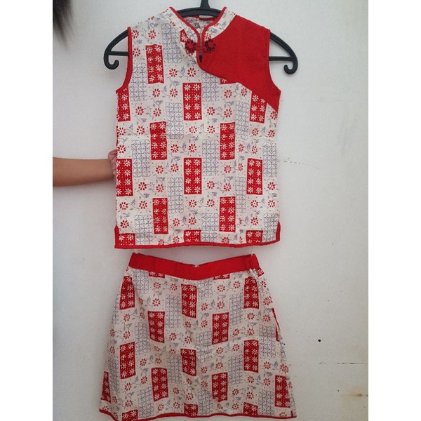 bateeq setelan rok batik anak cewek perempuan second preloved