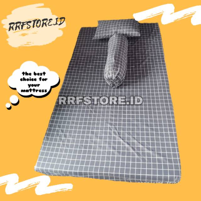 Sprei motif sarung kasur busa resleting ukuran no 2 3 4