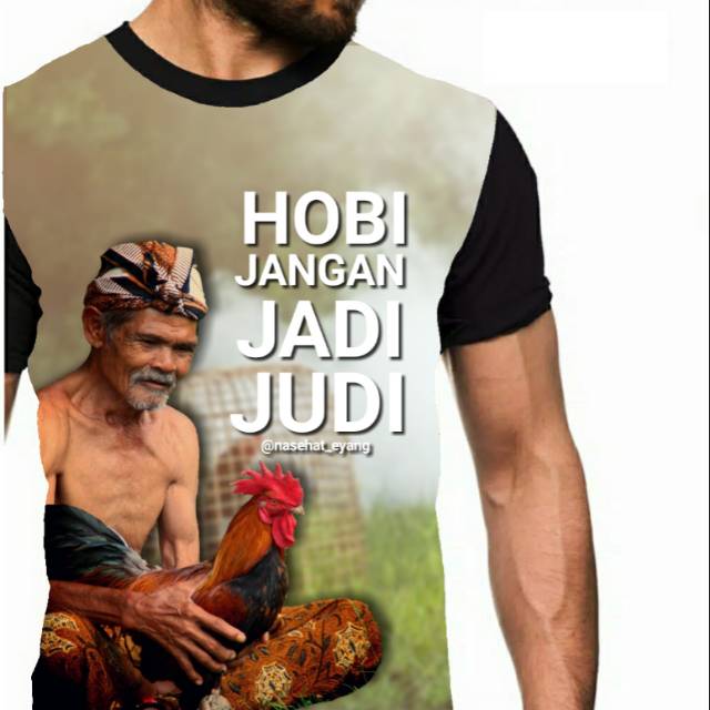 Kaos Ayam Jago Petarung Chicken rooster hobi jadi judi anak cowok distro Bandung murah 3d fullprint