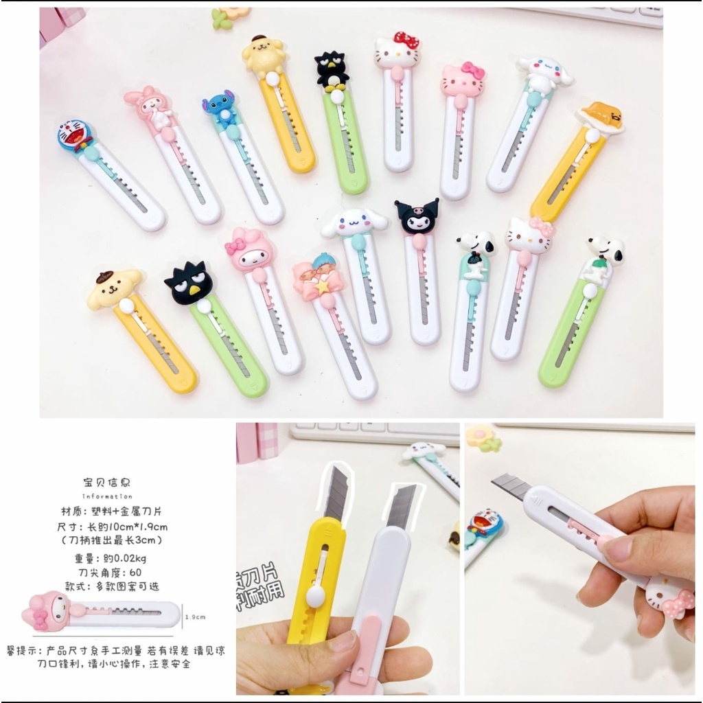 

Cutter Pisau Pemotong Kertas Mini Sanrio Resin Hello Kitty My Melody Kuromi LTS Pompompurin Cinnamoroll Badtzmaru Snoopy