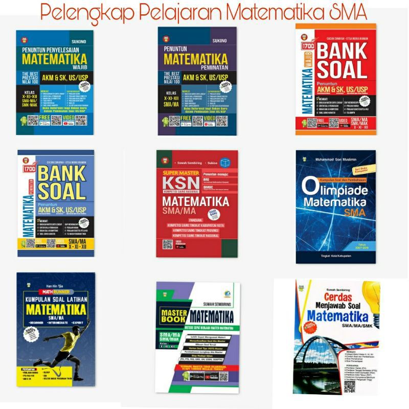 Buku Bank Soal Matematika SMA, Penuntun Penyelesain, KSN Matematika, Kumpulan Soal dan Latihan Matem