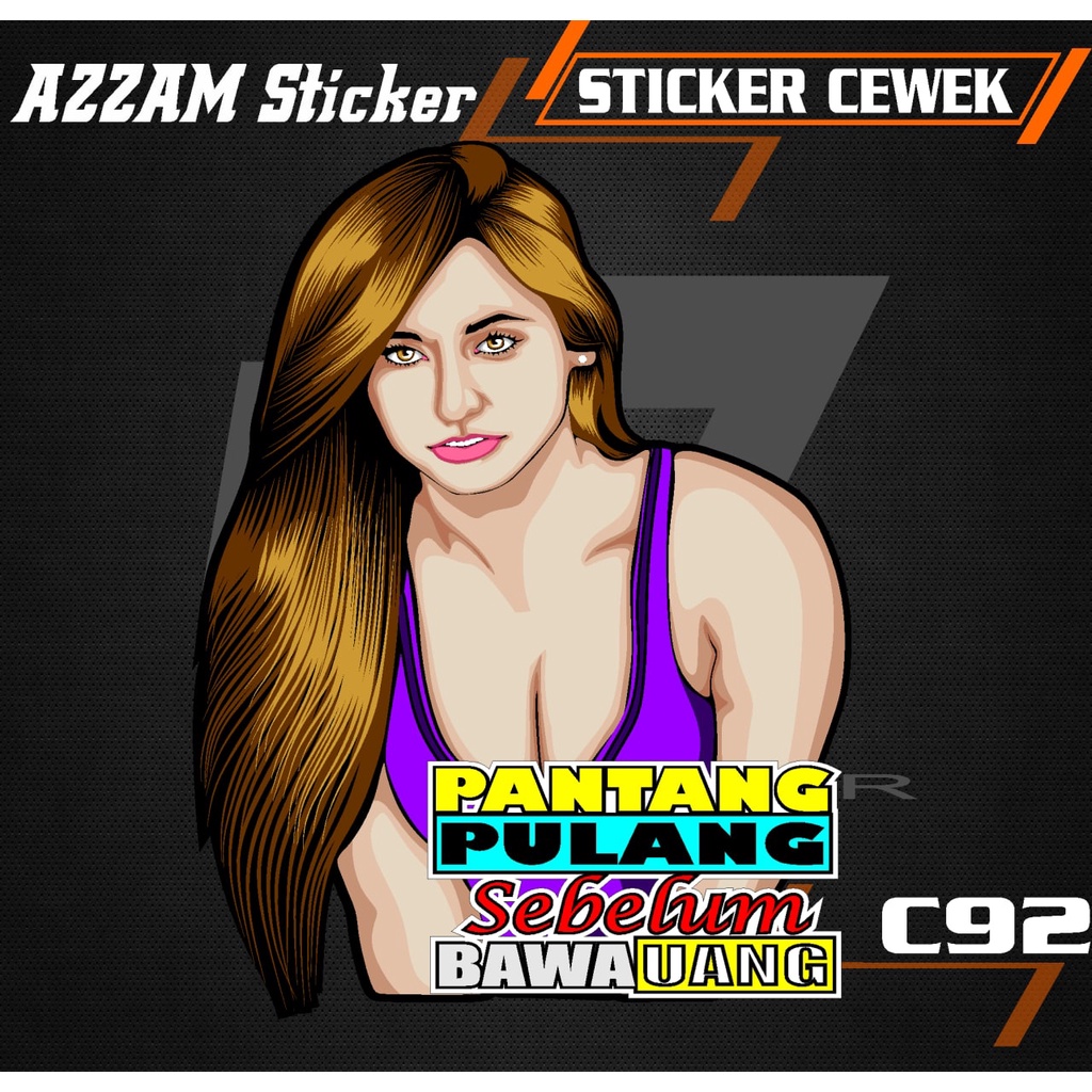 (COD)Stiker KATA KATA PANTANG PULANG decal cewek vektor mobil TRUCK Sticker KATA KATA TRUCK MOBIL cu