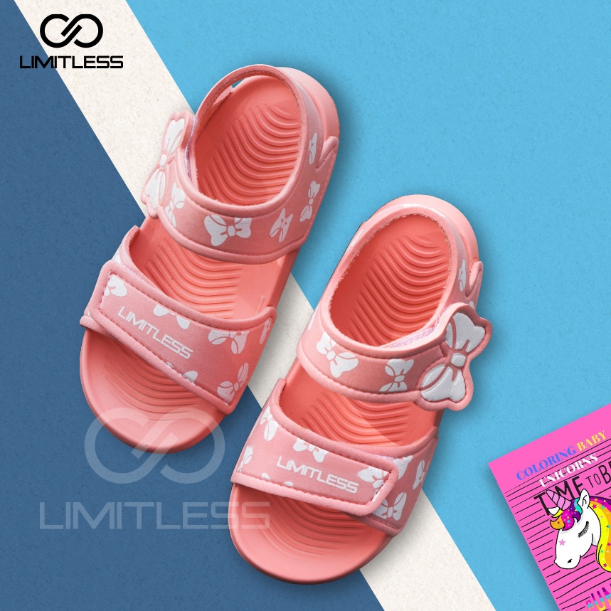 Sandal Anak Cewek Ringan Motif Kupu Kupu Pink Sepatu Sandal Anak Perempuan Tali Belakang Sendal Balita Terbaru