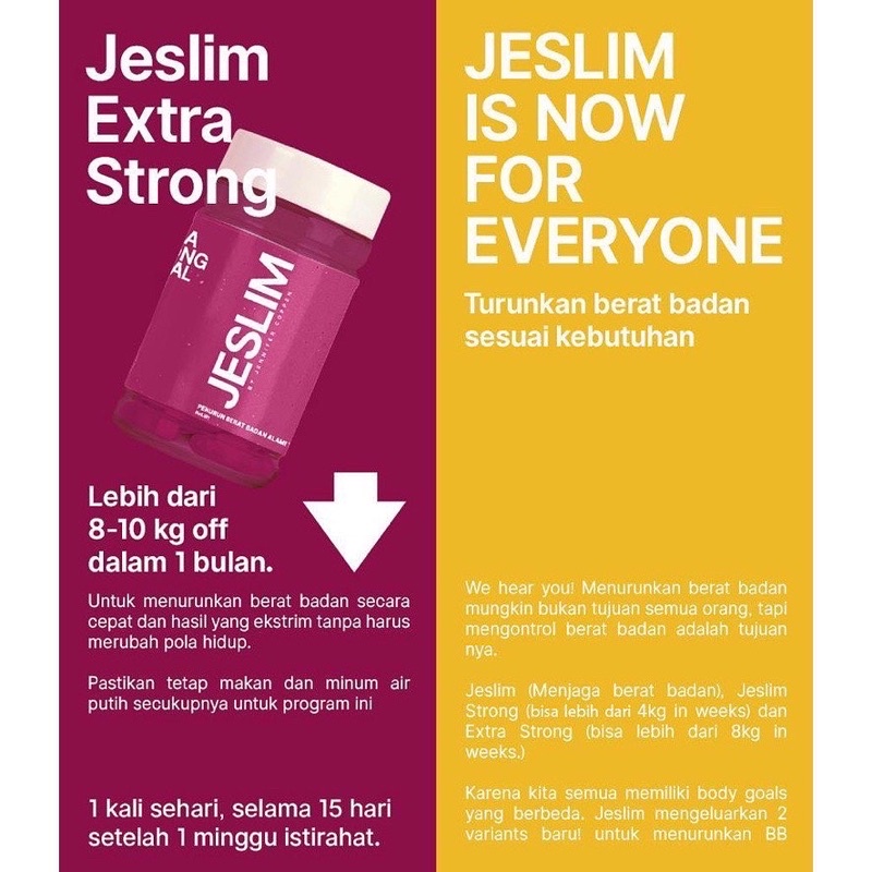 Jeslim extra strong MAROON obat kurus diet pelangsing slim