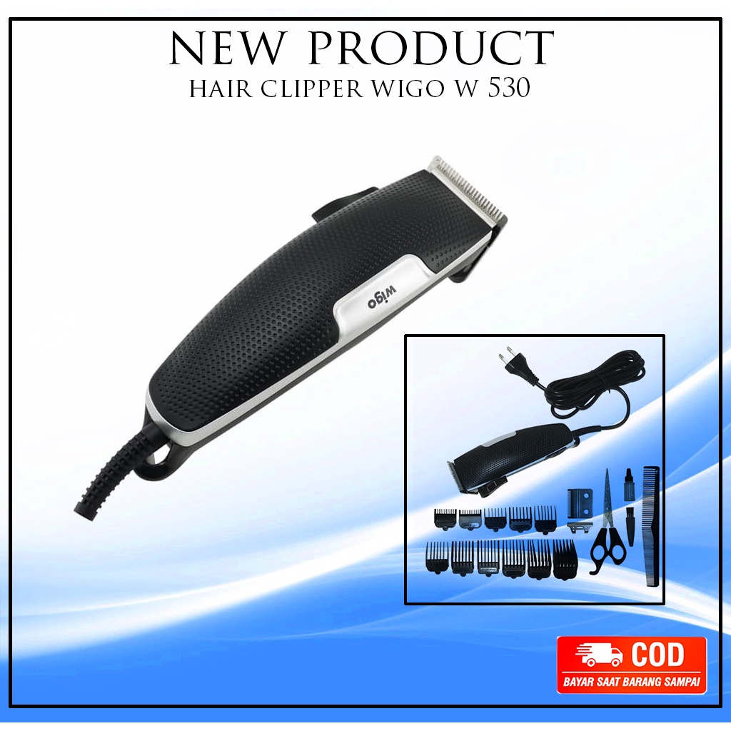 PROMO Hair Clipper Alat Cukur Rambut Wigo W-530 Clipper Mesin Pencukur Elektrik Komplit