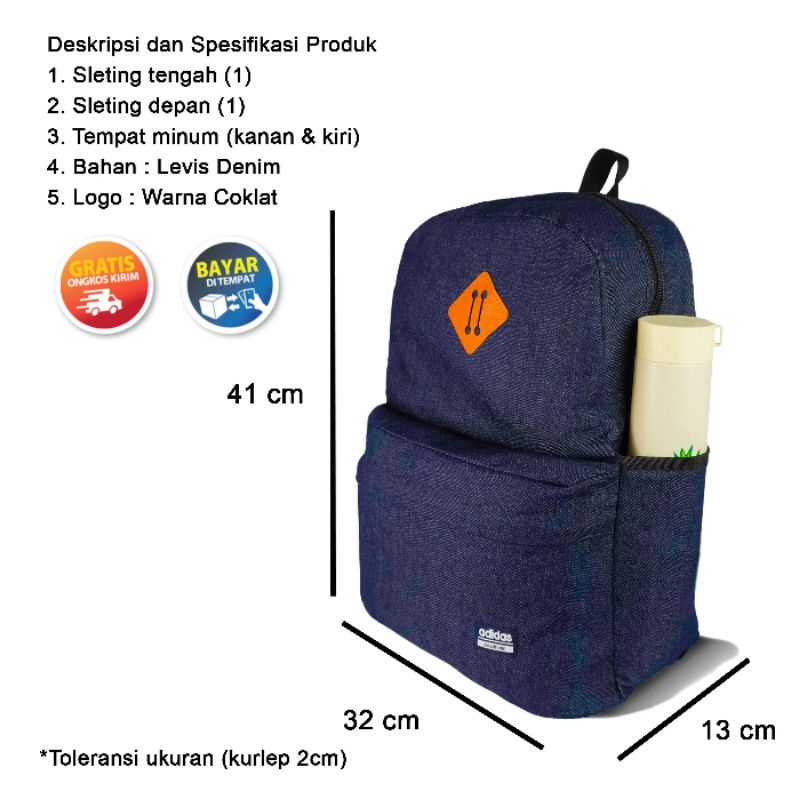 TAS RANSEL PRIA & WANITA JEANS TAS PUNGGUNG TAS SEKOLAH PRIA WANITA