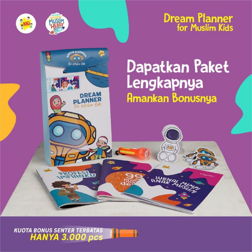 DREAM PLANNER FOR MUSLIM KIDS - rayya creativa - robot - profesi impianku - pengetahuan anak berjudu