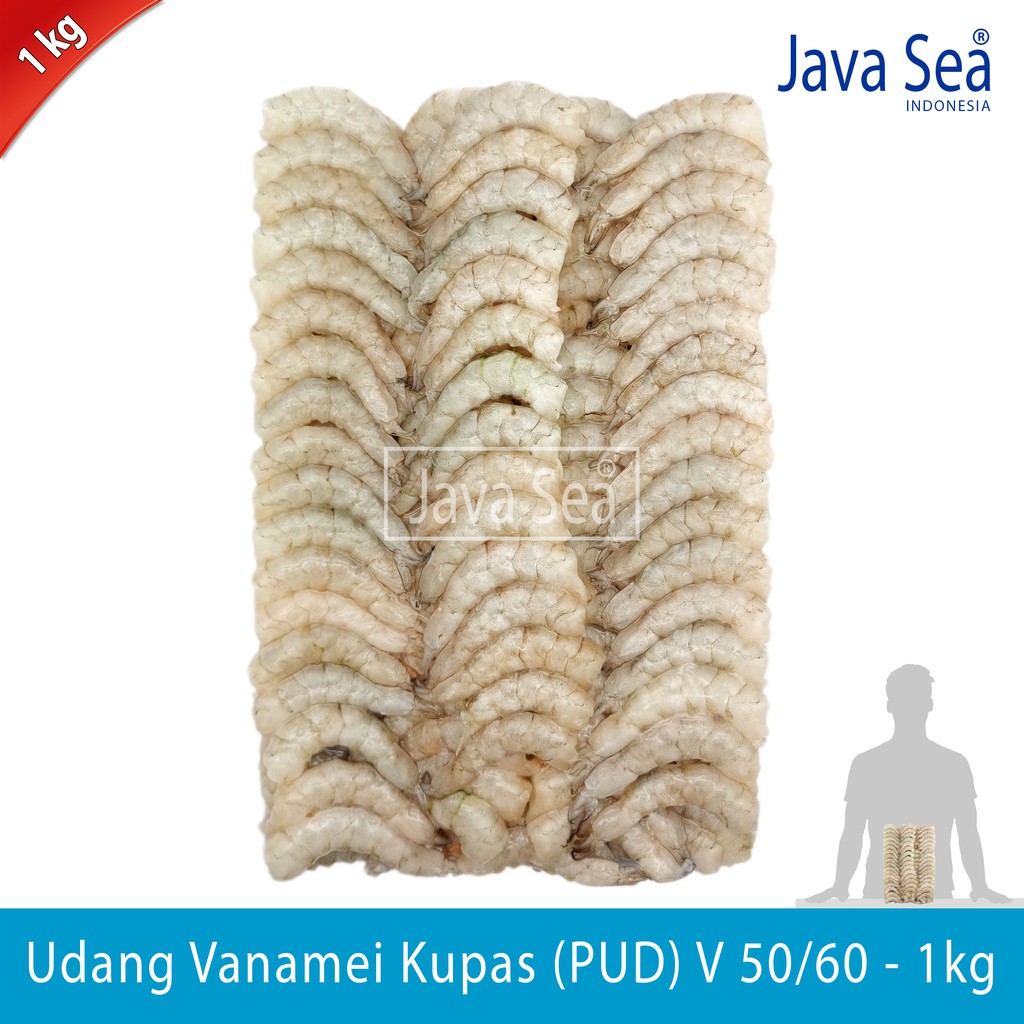 

Udang Vanamei Kupas PUD V 50/60 pack 1kg Java Sea