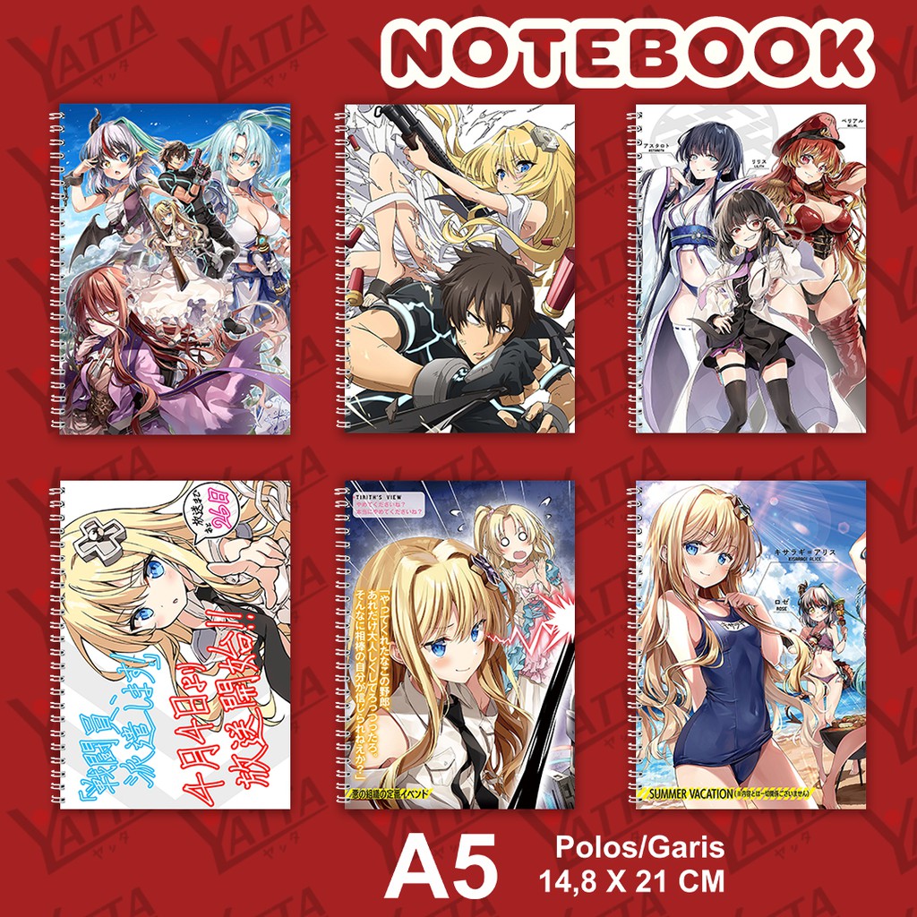 

Notebook Anime ukuran A5 14,6 cm x 21 cm Sentouin, Hakenshimasu!