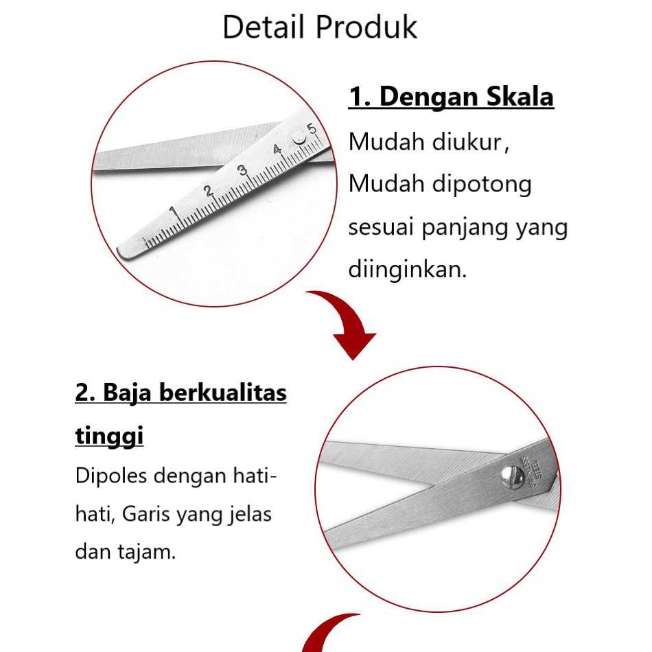 Gunting Stainless Steel Multifungsi Kecil DIY Anak Siswa Kantor