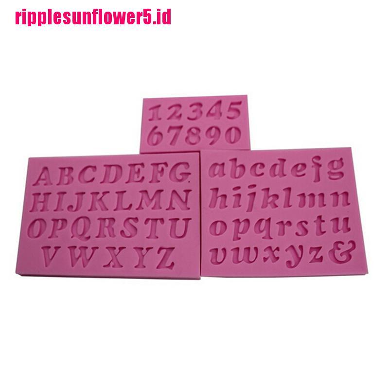 3pcs Cetakan Adonan Kue Fondant Desain Huruf Angka Bahan Silikon Untuk Baking