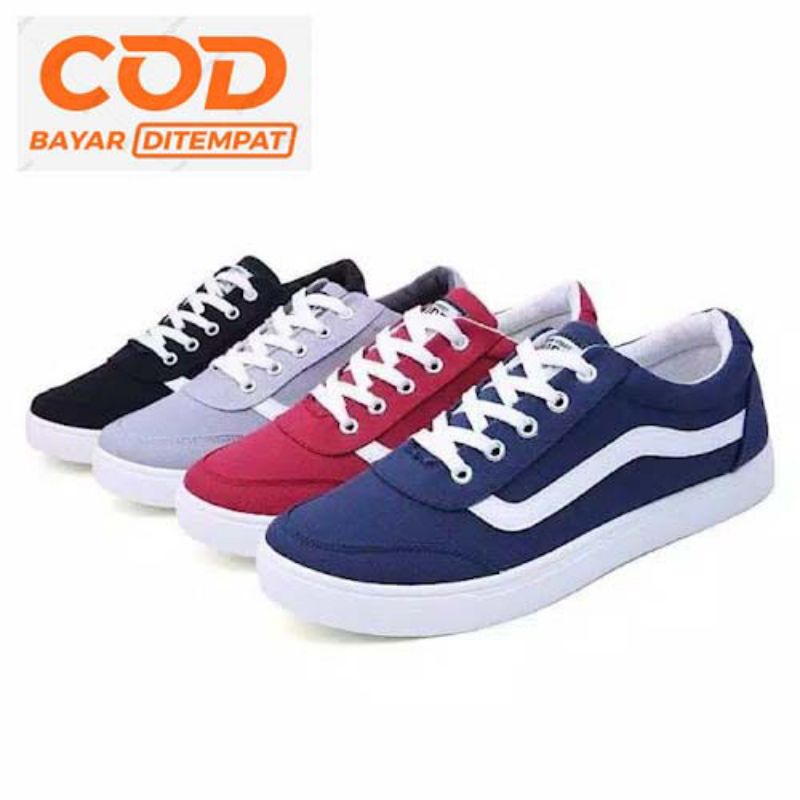 TmO - 8.8 Sale Sepatu pria dan wanita fashion sneakers Vns.Cacing/sepatu sneakers tali pria dan wanita kekinian termurah bisa cod size 39-43/sepatu sneakers kanvas tali trendy dan santai